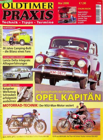 Deckblatt Oldtimer Praxis (05/2008)